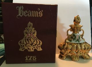 1972 Vintage Jim Beam Decanter In Case: 175 Months Weeping Gold
