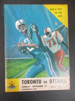 Vintage 1967 Cfl Football Ottawa Rough Riders Vs Toronto Argonauts Program