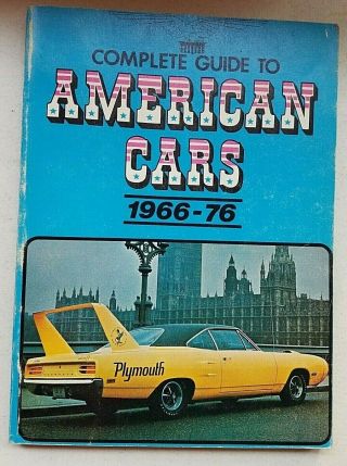 Complete Guide To American Cars 1966 - 1976 1977 Vintage Paperback Book Automedia