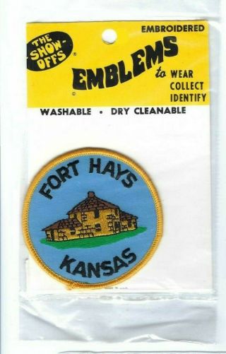 Fort Hays Kansas Travel Souvenir Patch 3 Inch In Package