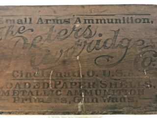 Vintage Peters Cartridge Co.  Ammunition Shell Box