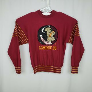 Vintage Legends Athletic Wear Fsu Seminoles Sweatshirt Womens M Embroidered Logo