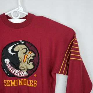 Vintage Legends Athletic Wear FSU Seminoles Sweatshirt Womens M Embroidered Logo 3