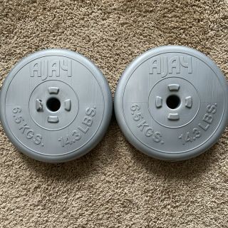 Vintage Ajay 14.  3 Lb Weight 1” Plates Vinyl (28.  6 Total Weight) 2