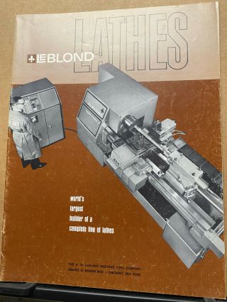 Vtg R.  K Leblond Machine Tool Co Brochure Lathes Ne Nf Nk Nq Nr Tape - Turn Regal