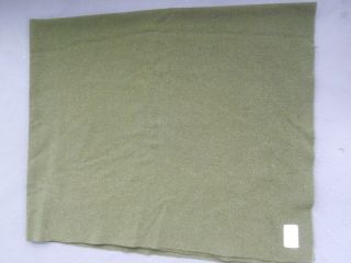 Vintage Us Army Military Od Dark Olive Green Wool Blanket With Label 66 X 78 "