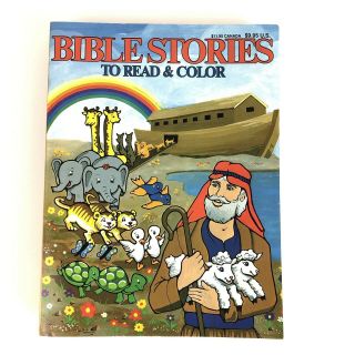 Vtg Bible Stories Coloring Book Read And Color Bible Stories Old Stock