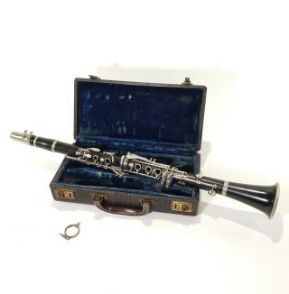 Vintage Andre Piccard Wood Clarinet Paris France W Case Bb Soprano