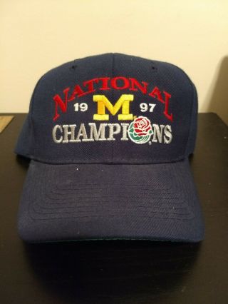 Michigan Wolverines 1997 National Champions Authentic Adjustable Hat - Vintage