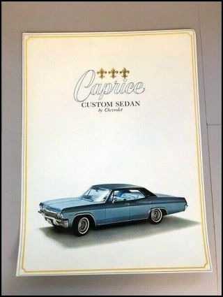 1965 Chevrolet Caprice Vintage Car Sales Brochure Folder