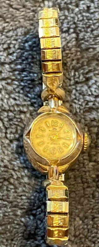 Vintage 1960s Bucherer Swiss 17 Jewel Gold Plated Mechanical Ladies Watch