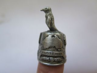 Pewter Thimble Australian Fairy Penguin Made In England 3 Dimensional 1980s