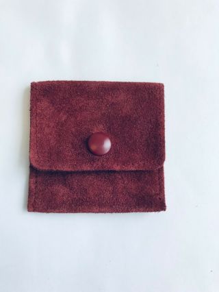 Vintage Patek Philippe Burgundy Suede Pouch Small Square Travel Bag