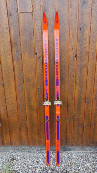 Vintage Skis 76 " Long Orange Finish Sign Jarvinen Great For Decoration