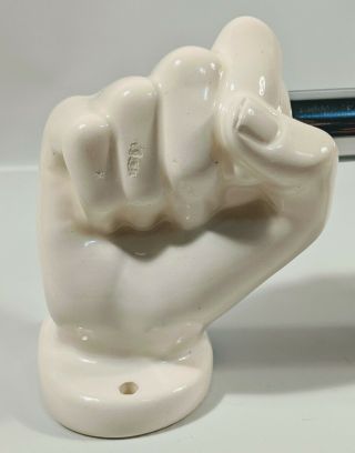 Vtg Nancy N Funk Ceramics White Hand Toilet Paper Roll Holder Pop Art 2