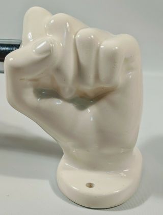 Vtg Nancy N Funk Ceramics White Hand Toilet Paper Roll Holder Pop Art 3