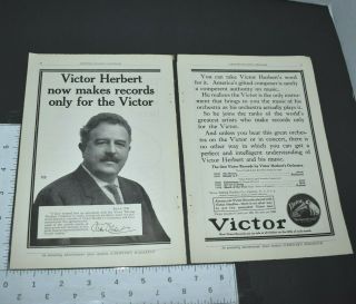 1911 Vintage Print Ad Victor Herbert Orchestra Makes Records For Victor Player