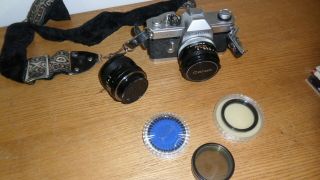 Vintage Canon TLb Film Camera w/ Canon Lens and filters 2