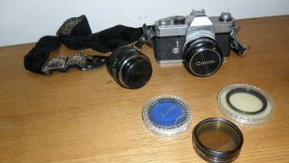 Vintage Canon TLb Film Camera w/ Canon Lens and filters 3