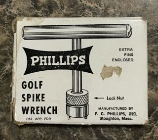 Vintage Phillips Golf Spike Wrench And Box / In Normal Aged