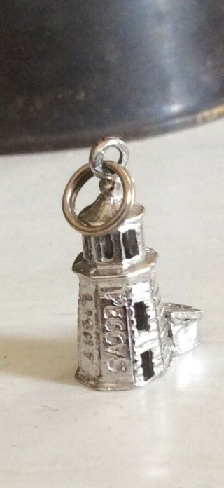 Peggy’s Cove Lighthouse,  Nova Scotia - Vintage Sterling 3d Bracelet Charm