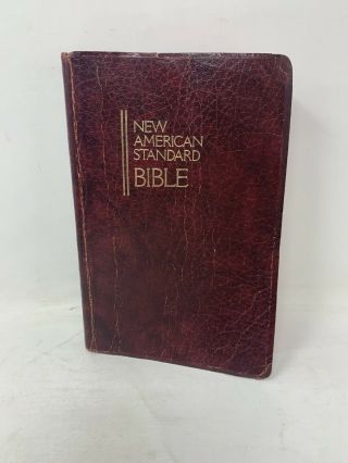 Vtg 1977 Nasb American Standard Bible Text Edition Leather Bound Maps