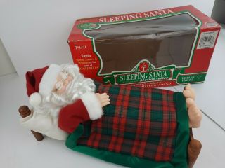 Vintage Telco Sleeping Snoring Santa Whistles Jingle Bells Animated Christmas