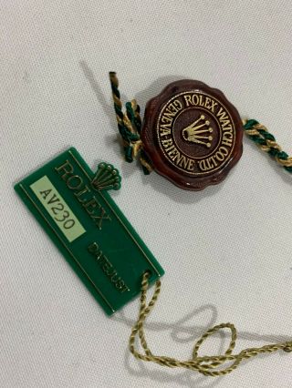 Vintage Rolex Green Red Tag 2 Set Watch Hang Tag 0422006