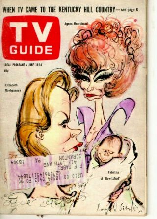 Vintage - Tv Guide - June 18th 1966 - Bewitched - Cover