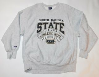 Vtg 80s South Dakota State Jacks Jansport Reverse Weave Crew Neck Sweatshirt Xxl
