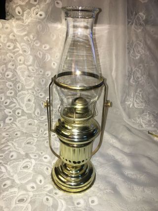 Vintage Brass Swing Oil Lamp Wall Mount Table Top Glass Lantern Ship Light K1