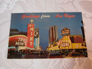Vintage Postcard Las Vegas Nevada Golden Nugget The Hotel Fremont
