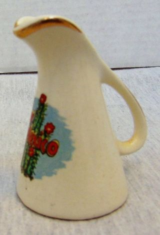 Vintage Mexico Souvenir Creamer Small Milk Pitcher 2.  5 " Ceramic