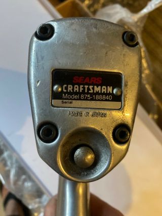 Vintage Craftsman 975 - 188840 1/2 " Drive Pneumatic Air Tool Impact Wrench Japan