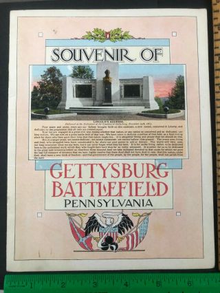 Gettysburg Pa Civil War Battlefield Early 1900s Souvenir Book