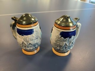 Vintage Hand Painted Beer Stein Salt And Pepper Shaker Set From W Germany