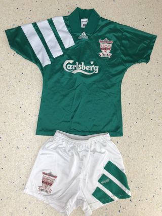 Liverpool Adidas Away Centenary Shirt 1992 - 93 Vintage Kids Shirt Kit 30 - 32”