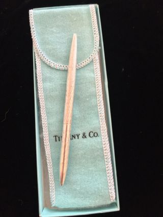 Vtg Tiffany & Co.  Sterling Silver Ballpoint Pen - Diamond Pattern - Owner