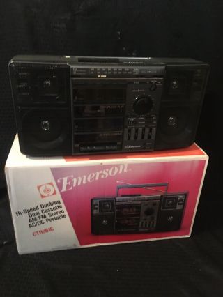 Vintage Emerson Ctr - 961c Boombox Am/fm Cassette Stereo Ghetto Blaster 1980s - 90s