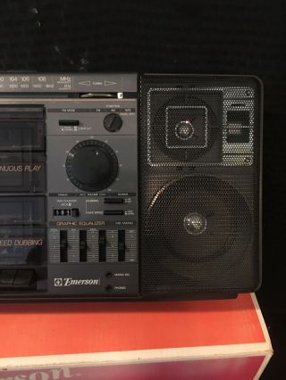 Vintage Emerson CTR - 961C Boombox AM/FM Cassette Stereo Ghetto Blaster 1980s - 90s 3
