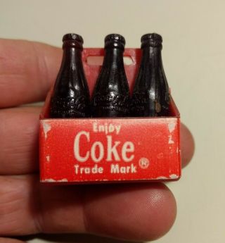 Vintage Miniature Coca Cola 6 - Pack Brown Bottles - Soda Advertising Collectibles 2