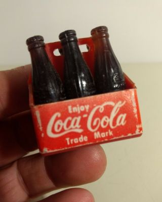 Vintage Miniature Coca Cola 6 - Pack Brown Bottles - Soda Advertising Collectibles 3