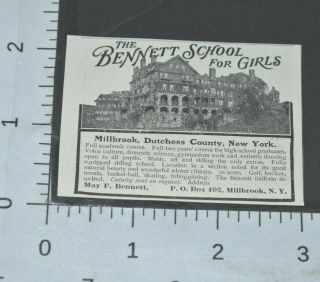 1911 Vintage Print Ad Bennett School For Girls Millbrook Ny Riding Basket - Ball