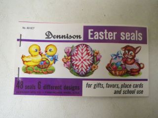 Vintage 1960s Dennison Easter Seals Booklet 48 Seals 6 Different