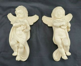 Collectible Vintage Italian Hanging Angel Cherub Pair By A Giannelli 6 "