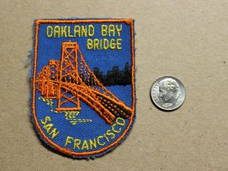 Vtg 70s Oakland Bay Bridge San Francisco California Embroidered Sew On Patch