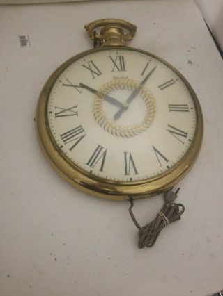 Vintage United Pocket Watch Wall Motion Clock 13 " Diameter Model 47