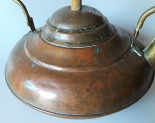 Small Vintage Rustic Copper Kettle with wooden handle.  MADE IN HOLLAND 2