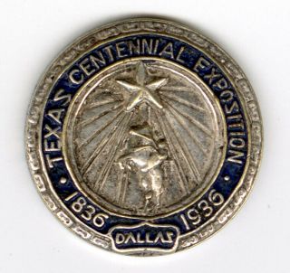 1936 Dallas,  Texas Centennial Exposition Small Metal Disk,  Measures 0.  5 "