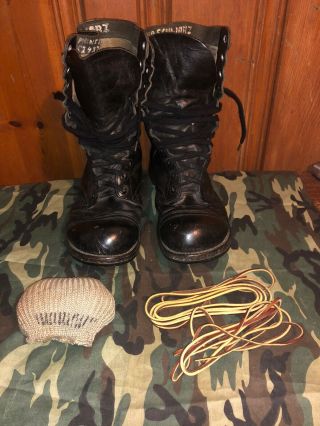 Vintage Vietnam War Era Leather Panco Military Combat Boots Size 9 1/2 Us Army
